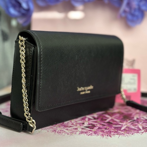 Kate Spade Black Crossbody with Chain Detail - Picture 3 of 6